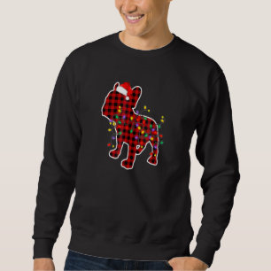 Red Plaid French Bulldog Christmas Pyjamas Family  Sweatshirt