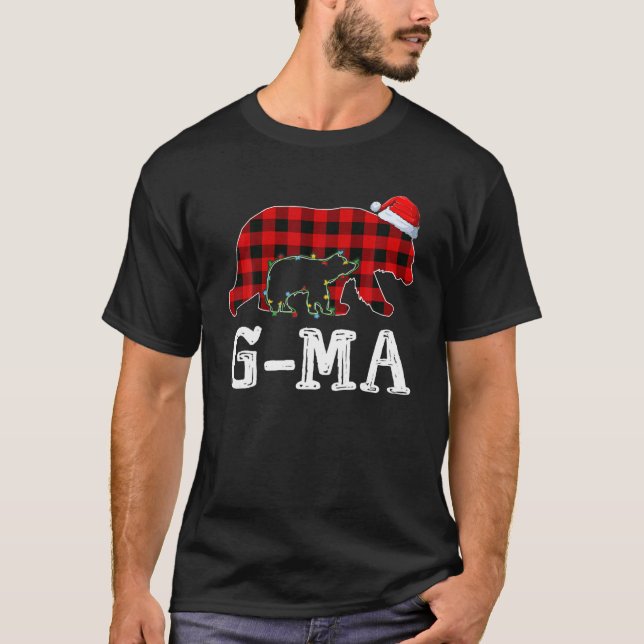 Red Plaid G-Ma Bear T-Shirt (Front)