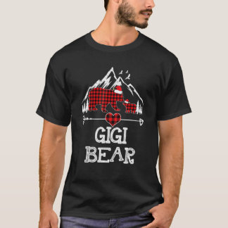 Red Plaid Gigi Bear  Matching Pajama Family  3 T-Shirt