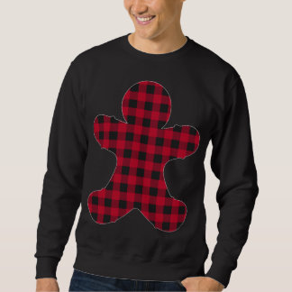 Red Plaid Gingerbread Xmas Matching Buffalo Family Sweatshirt