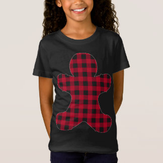 Red Plaid Gingerbread Xmas Matching Buffalo Family T-Shirt