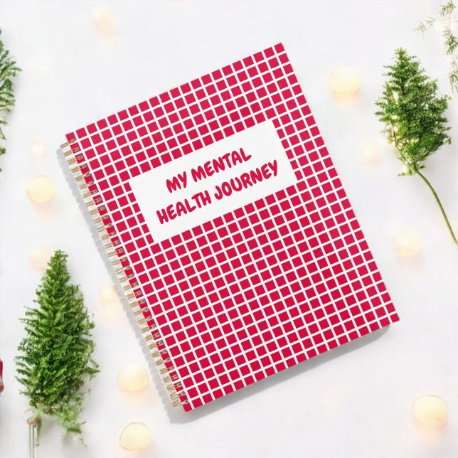 Red Plaid Gingham Planner Mental Health Quote (Creator Uploaded)