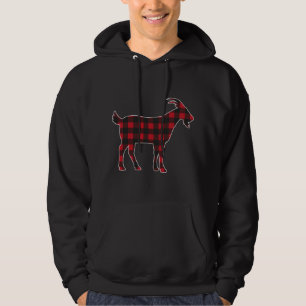 Red Plaid Goat Merry Christmas Matching Family Paj Hoodie