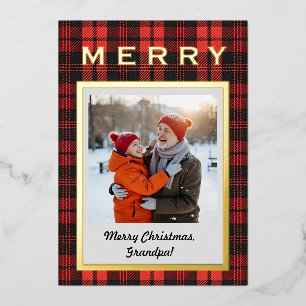 Red Plaid Gold Grandpa Photo Cozy But Elegant