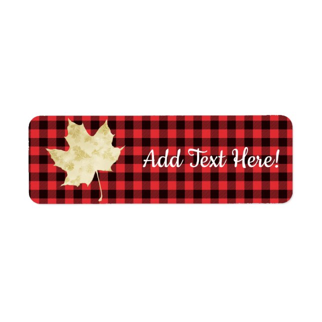 Red Plaid Gold Maple Leaf (Front)