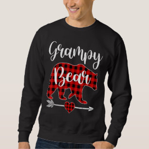 Red Plaid Grampy Bear Matching Buffalo Family Paja Sweatshirt