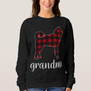 Red Plaid Grandma Akita Dog Christmas Matching Fam Sweatshirt