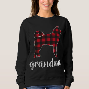 Red Plaid Grandma Akita Dog Christmas Matching Fam Sweatshirt