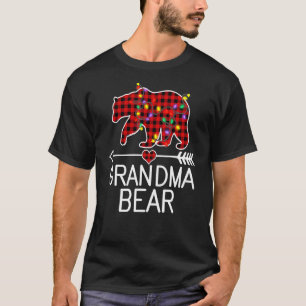 Red Plaid Grandma Bear Christmas Pajama Matching F T-Shirt