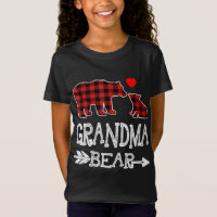 Red Plaid Grandma Bear Christmas Pajama Matching F