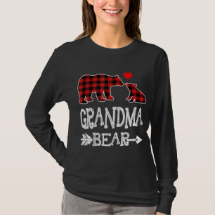 Red Plaid Grandma Bear Christmas Pajama Matching F T-Shirt