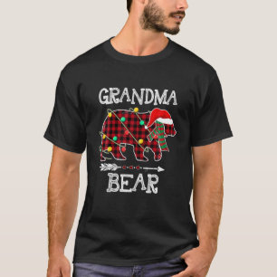 Red Plaid Grandma Bear Matching Pajama Family Buff T-Shirt