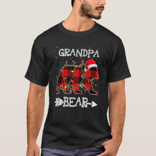 Red Plaid Grandpa Bear Christmas Santa Family Matc T-Shirt