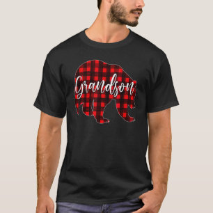 Red Plaid Grandson Bear Matching Family Buffalo Ch T-Shirt