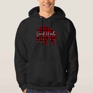 Red Plaid Great Uncle Bear Matching Family Christm Hoodie