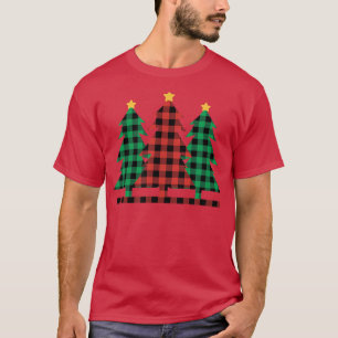 Red Plaid Green Plaid Christmas Tree - Cute Christ T-Shirt