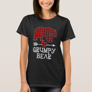 Red Plaid Grumpy Bear Matching Pajama Family 1 T-Shirt