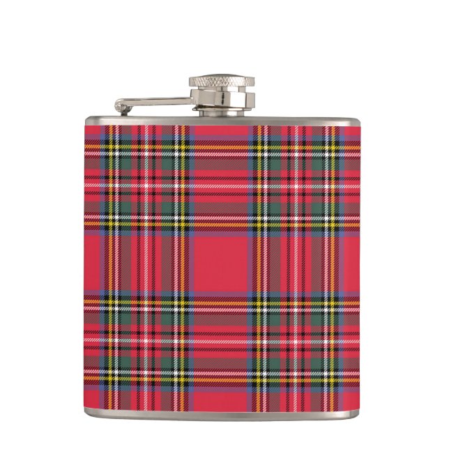  Red Plaid  Hip Flask (Front)