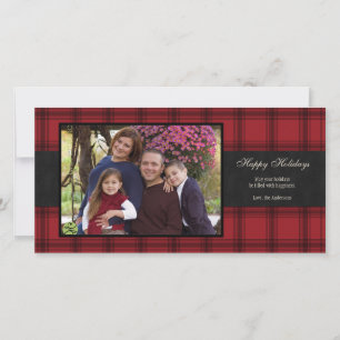 Red Plaid Holiday Photo Card