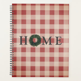 Red Plaid HOME Script Gingham Country Planner