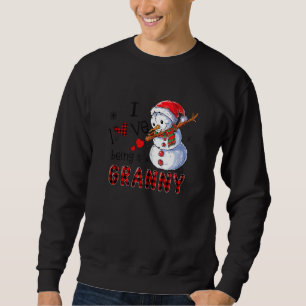 Red Plaid I Love Being A Granny Snowman Dabbing Ch Sweatshirt