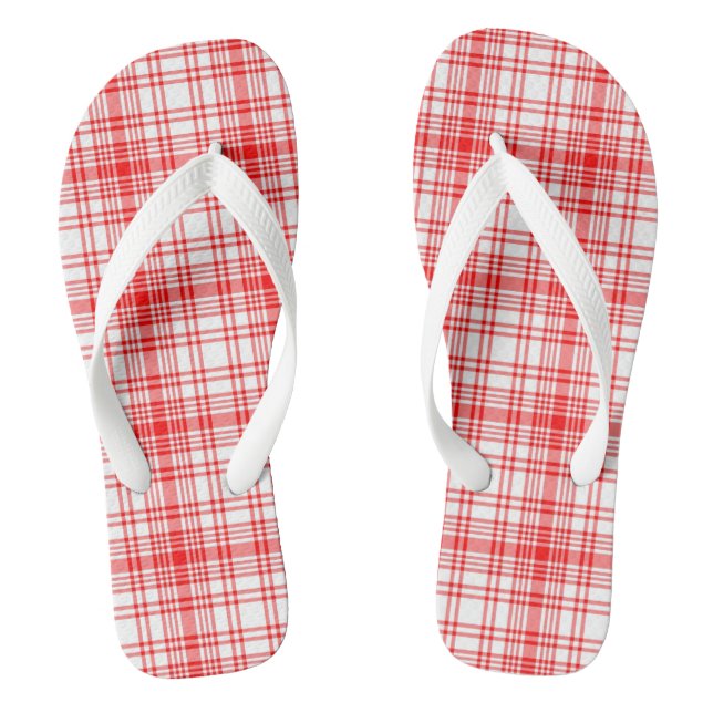 Red Plaid Jandals (Footbed)