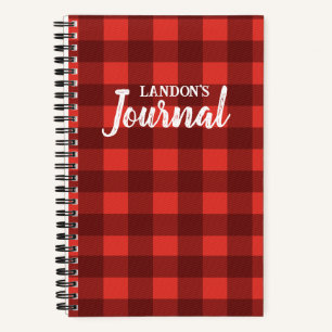 Red Plaid Journal Notebook