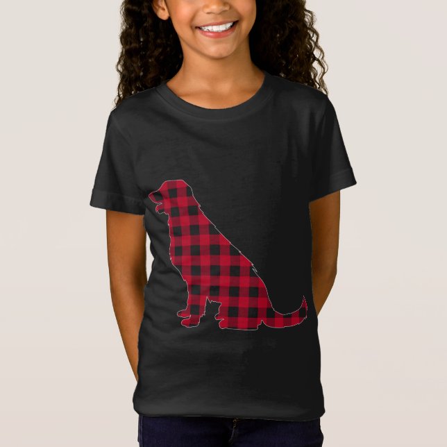 Red Plaid Labrador Retriever Dog Lover Christmas P T-Shirt (Front)