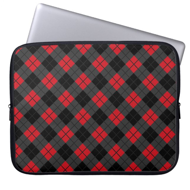 Red Plaid Laptop Sleeve (Front)