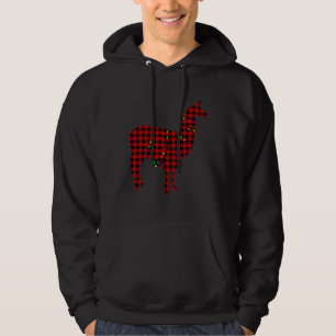 Red Plaid Llama Matching Family Christmas Hoodie