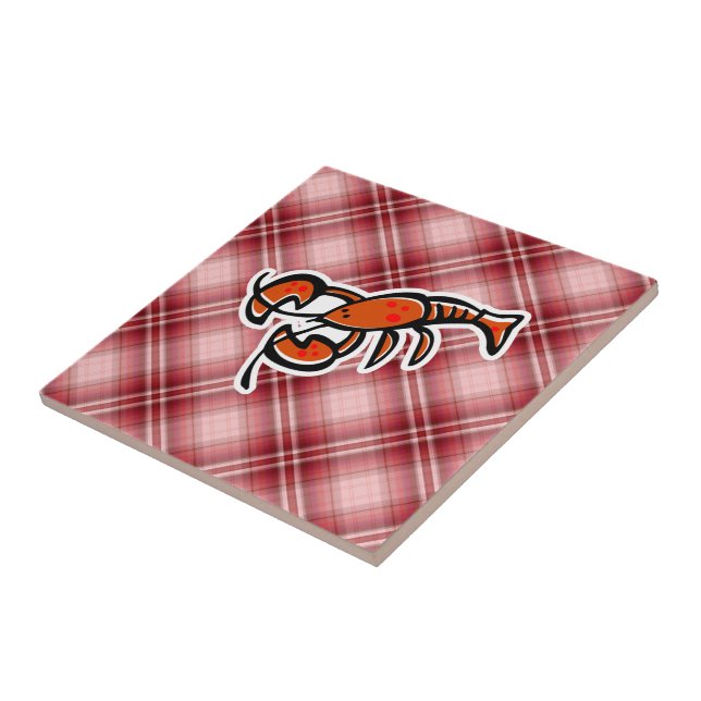 Red Plaid Lobster Tile (Side)