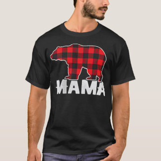 Red Plaid Mama Buffalo Matching Family Mum Pajama  T-Shirt