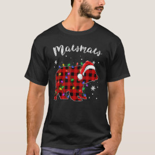 Red Plaid Mawmaw Bear Matching Family Christmas Pa T-Shirt