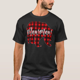 Red Plaid Mawmaw Bear Matching Family Christmas pa T-Shirt