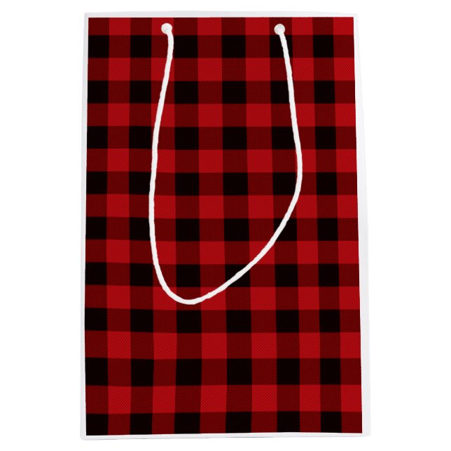 Red Plaid Medium Gift Bag (Front)