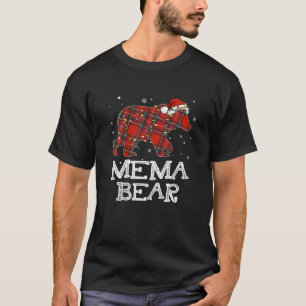Red Plaid Mema Bear Buffalo Family Pajama Christma T-Shirt