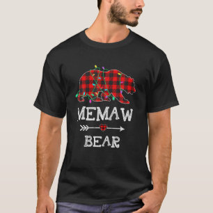 Red Plaid Memaw Bear Buffalo Family Memaw Pajama C T-Shirt