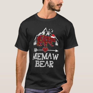 Red Plaid Memaw Bear Buffalo Matching Family Pajam T-Shirt