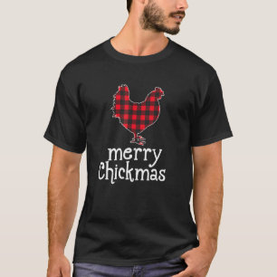 Red Plaid Merry Chickmas Christmas Chicken Lover T-Shirt
