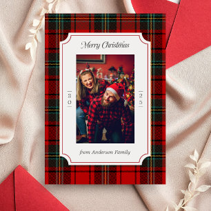 Red Plaid Merry Christmas Holiday Invitation