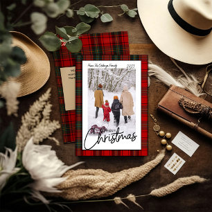 Red Plaid Merry Christmas Photo Holiday Card