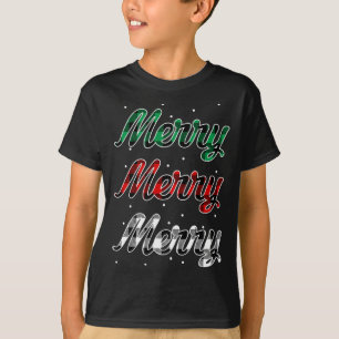 Red Plaid Merry Christmas Xmas with snowflake Buff T-Shirt