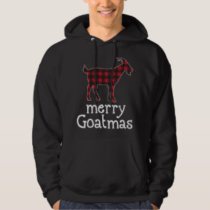 Red Plaid Merry Goatmas Christmas Goat Lovers Hoodie