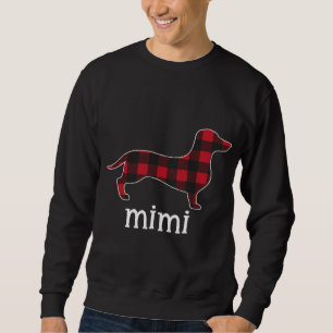 Red Plaid Mimi Dachshund Merry Christmas Dachshund Sweatshirt