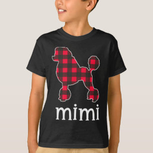 Red Plaid Mimi Grandma Poodle Dog Christmas Matchi T-Shirt