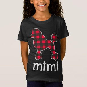 Red Plaid Mimi Grandma Poodle Dog Christmas Matchi T-Shirt