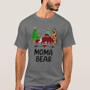 Red Plaid Moma Bear Matching Buffalo Pajama Family T-Shirt