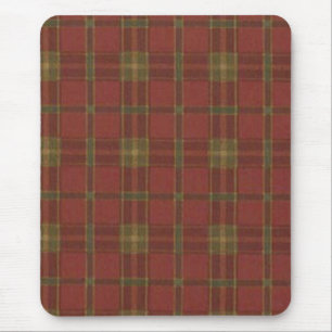 Red Plaid Mouse Pad