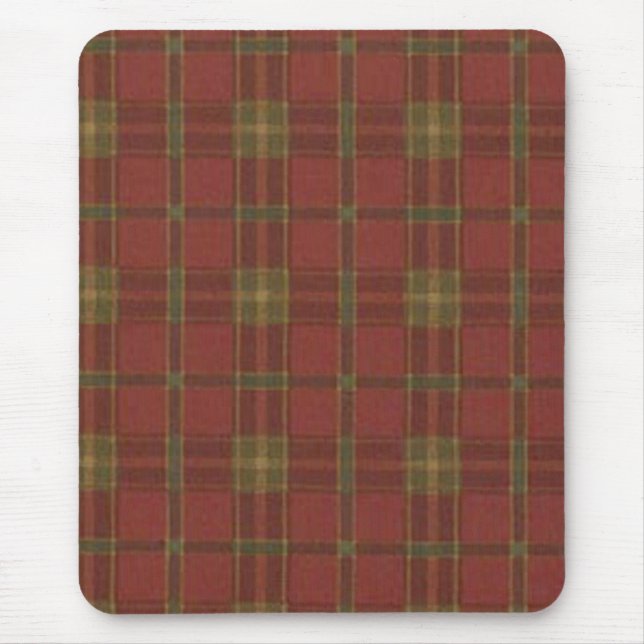Red Plaid Mouse Pad (Front)