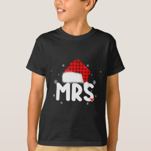Red Plaid Mrs Claus Couples Matching Christmas Paj T-Shirt